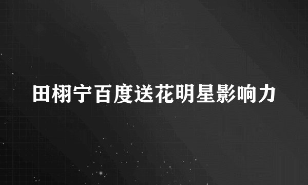 田栩宁百度送花明星影响力