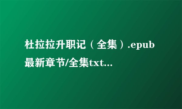 杜拉拉升职记（全集）.epub最新章节/全集txt免费下载
