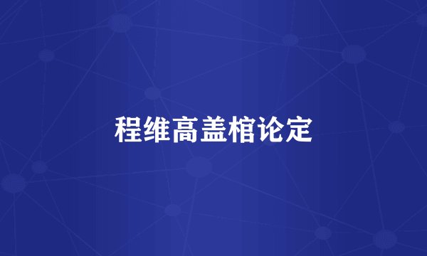 程维高盖棺论定