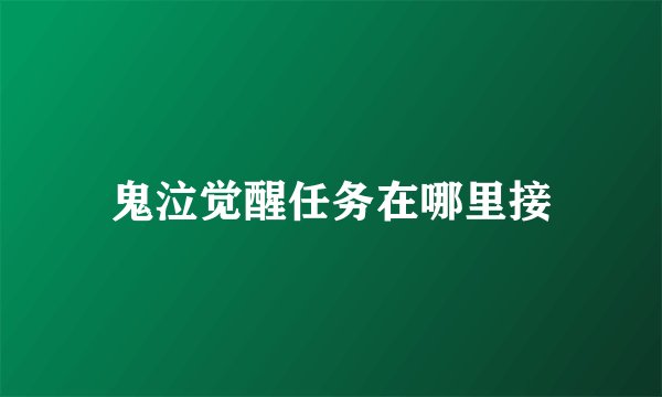 鬼泣觉醒任务在哪里接