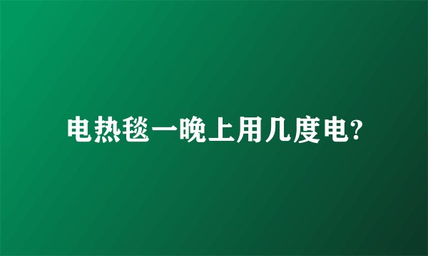电热毯一晚上用几度电?