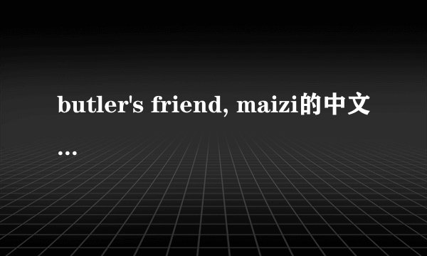 butler's friend, maizi的中文意思是什么？