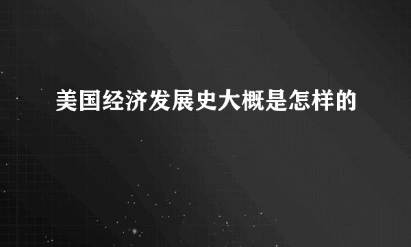 美国经济发展史大概是怎样的