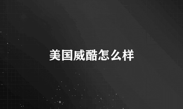 美国威酷怎么样