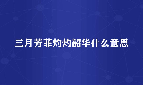 三月芳菲灼灼韶华什么意思