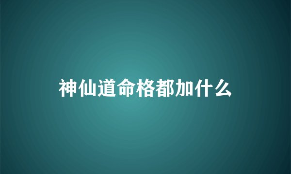神仙道命格都加什么