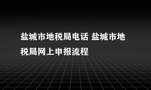 盐城市地税局电话 盐城市地税局网上申报流程