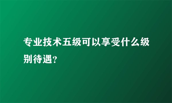专业技术五级可以享受什么级别待遇？