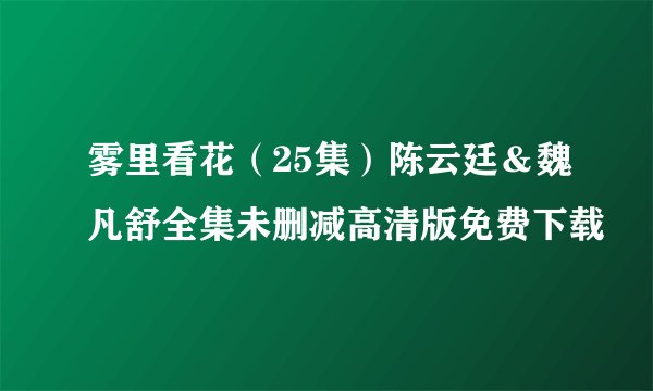 雾里看花（25集）陈云廷＆魏凡舒全集未删减高清版免费下载