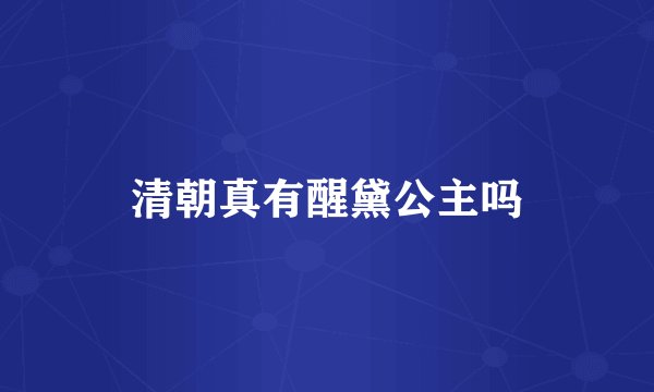 清朝真有醒黛公主吗