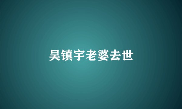 吴镇宇老婆去世