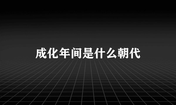 成化年间是什么朝代