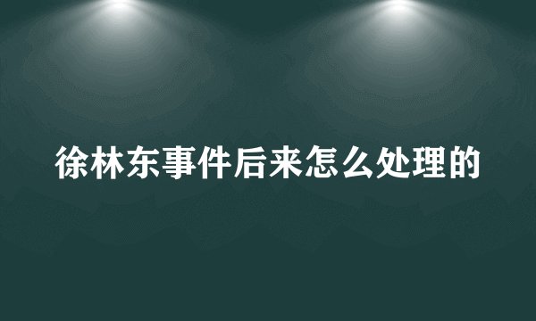 徐林东事件后来怎么处理的