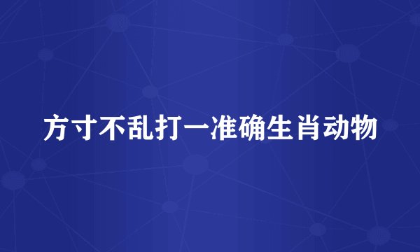 方寸不乱打一准确生肖动物