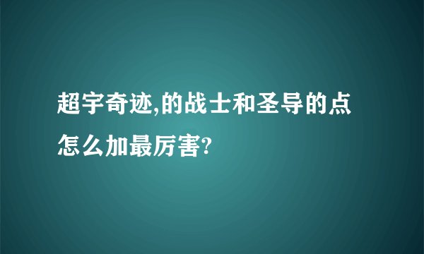 超宇奇迹,的战士和圣导的点怎么加最厉害?