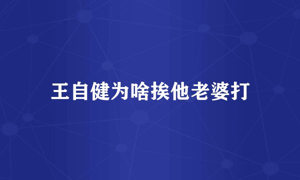 王自健为啥挨他老婆打