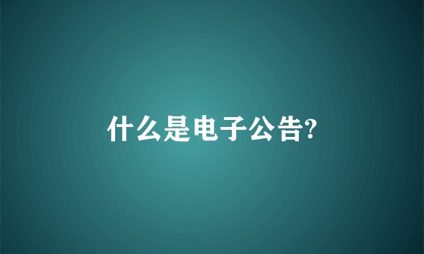 什么是电子公告?