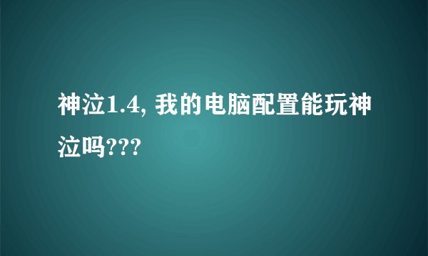 神泣1.4, 我的电脑配置能玩神泣吗???