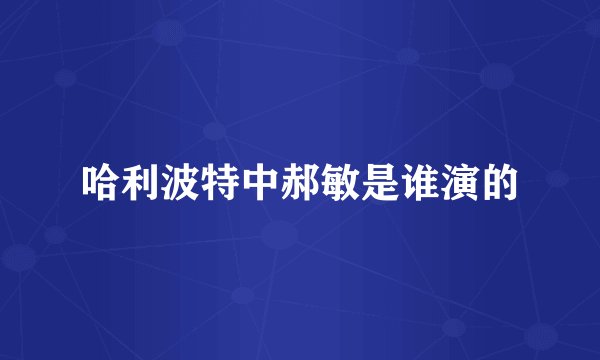 哈利波特中郝敏是谁演的