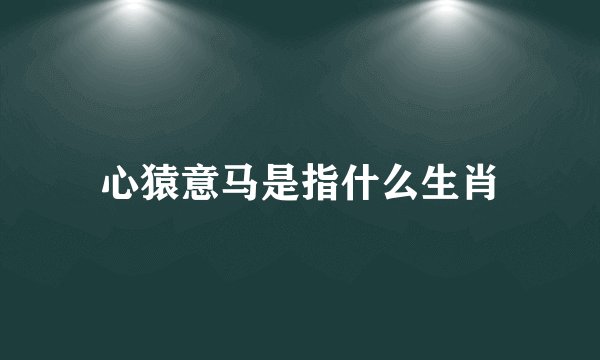心猿意马是指什么生肖
