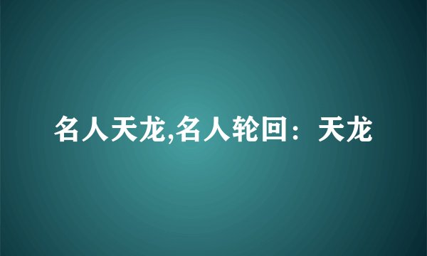 名人天龙,名人轮回：天龙