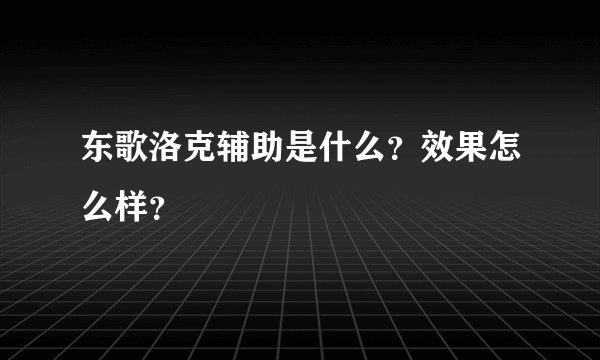 东歌洛克辅助是什么？效果怎么样？