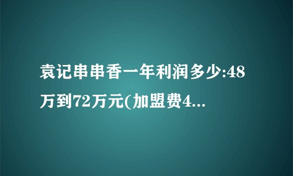 袁记串串香一年利润多少:48万到72万元(加盟费40万起)