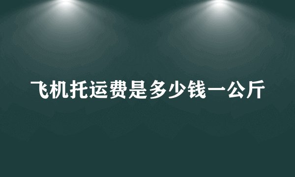 飞机托运费是多少钱一公斤