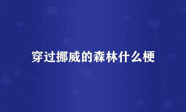 穿过挪威的森林什么梗