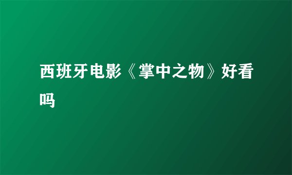 西班牙电影《掌中之物》好看吗