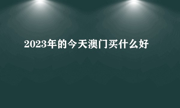 2023年的今天澳门买什么好