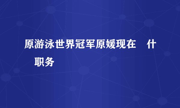 原游泳世界冠军原媛现在仼什麼职务