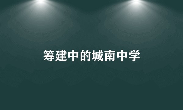 筹建中的城南中学