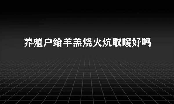 养殖户给羊羔烧火炕取暖好吗
