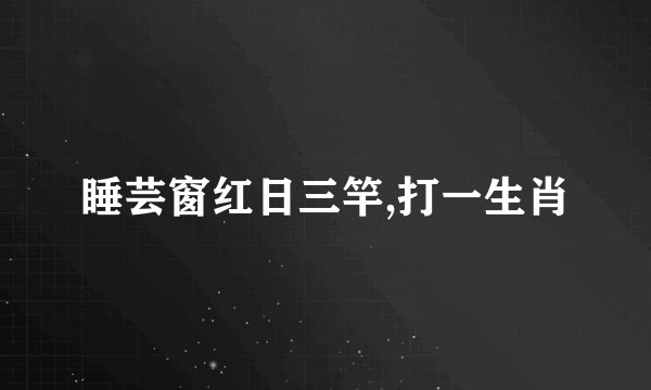 睡芸窗红日三竿,打一生肖