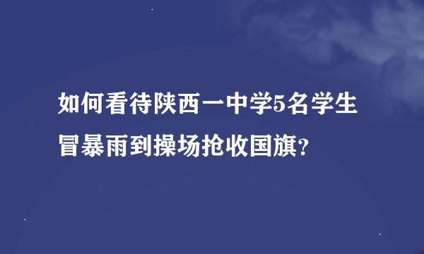 如何看待陕西一中学5名学生冒暴雨到操场抢收国旗？