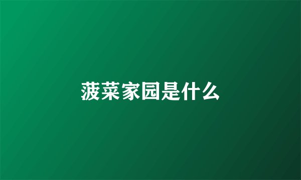菠菜家园是什么