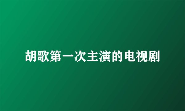 胡歌第一次主演的电视剧