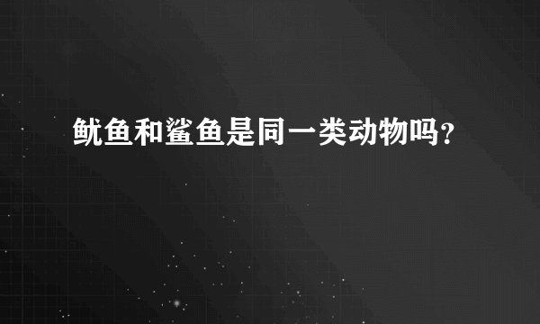 鱿鱼和鲨鱼是同一类动物吗？