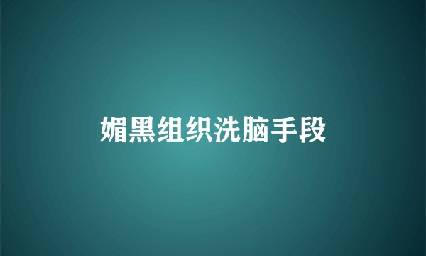 媚黑组织洗脑手段