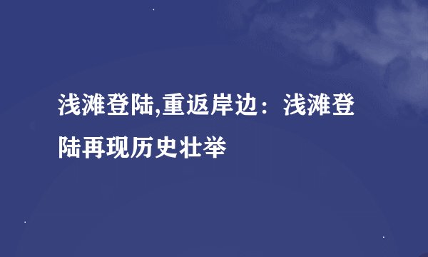 浅滩登陆,重返岸边：浅滩登陆再现历史壮举
