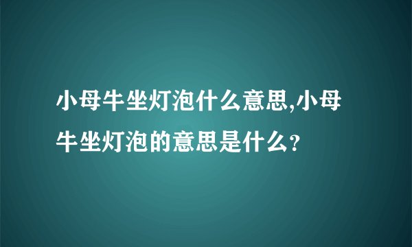 小母牛坐灯泡什么意思,小母牛坐灯泡的意思是什么？