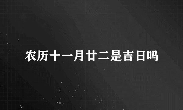 农历十一月廿二是吉日吗