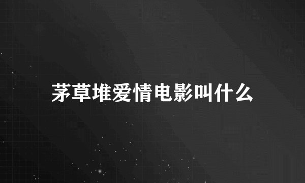 茅草堆爱情电影叫什么