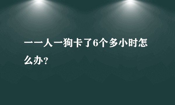 一一人一狗卡了6个多小时怎么办？