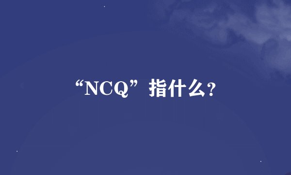 “NCQ”指什么?