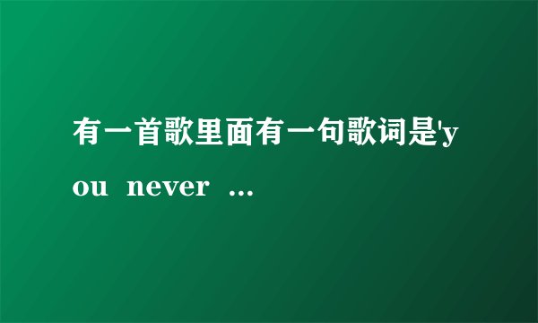 有一首歌里面有一句歌词是'you  never  say  good  bye'