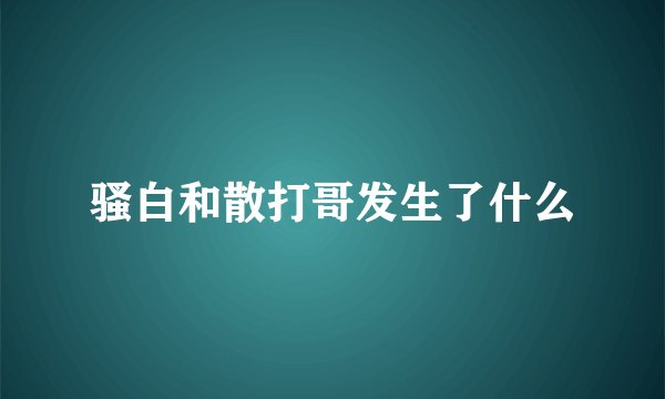 骚白和散打哥发生了什么