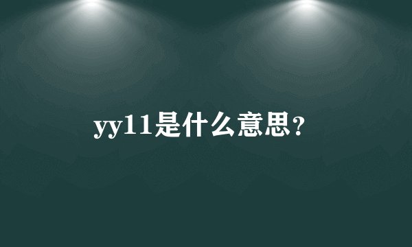 yy11是什么意思？