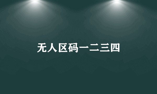 无人区码一二三四